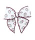 Lazo Pelo pinza berenjena floral niña tejido suave pinza detalle elegante en fondo blanco