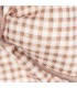 Detallaes del diseño del Lazo Pelo bebé rosa viejo vichy con pinza grande tejido suave estampado cuadros detalle elegante
