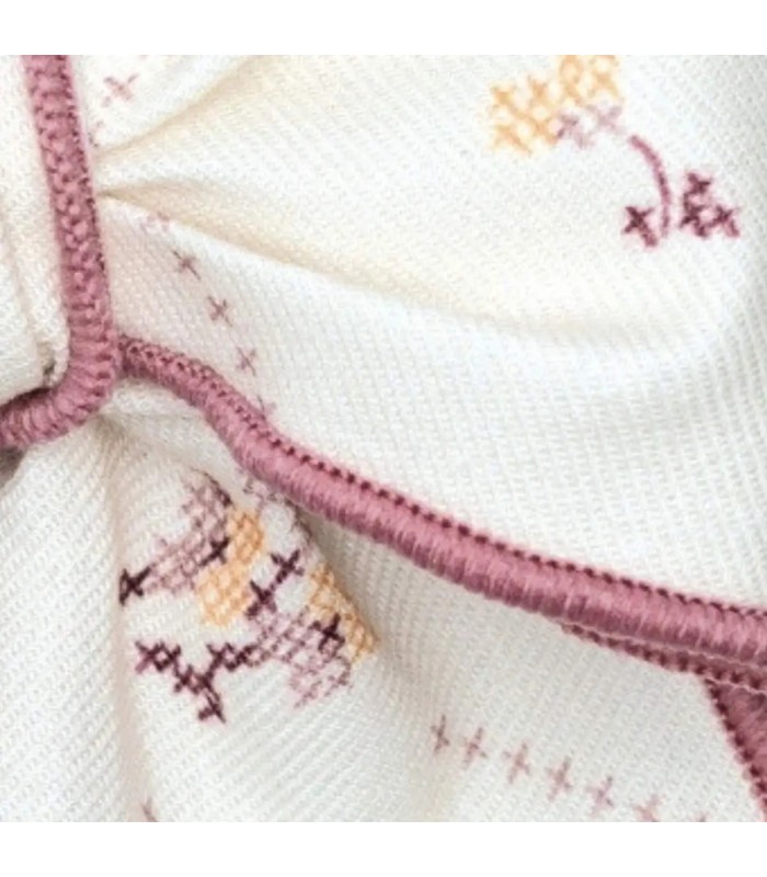 Detalles del diseño del Lazo Pelo bebé nude floral pinza tela suave ribete rosa empolvado detalle elegante