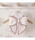 Lazo Pelo bebé nude floral pinza tela suave ribete rosa empolvado detalle elegante