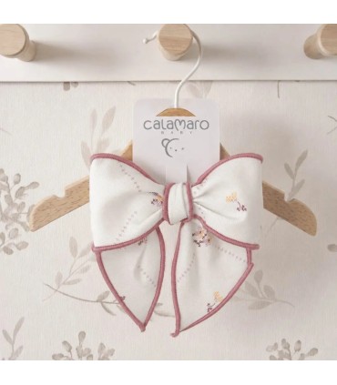 Lazo Pelo bebé nude floral pinza tela suave ribete rosa empolvado detalle elegante