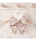 Lazo Pelo bebé nude floral pinza tela suave ribete rosa empolvado detalle elegante