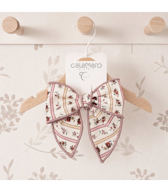 Lazo Pelo bebé nude floral pinza tela suave ribete rosa empolvado detalle elegante