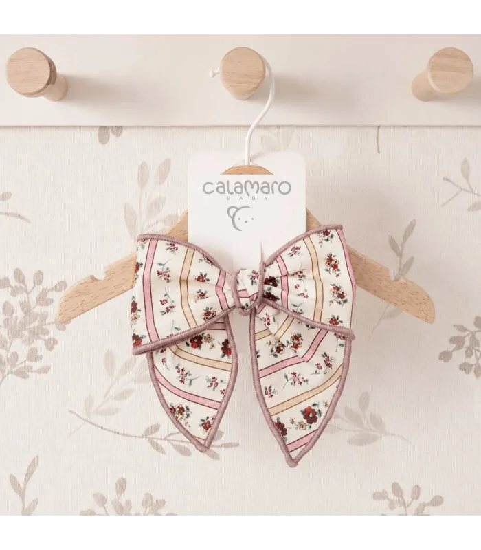 Lazo Pelo bebé nude floral pinza tela suave ribete rosa empolvado detalle elegante