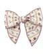 Lazo Pelo bebé nude floral pinza tela suave ribete rosa empolvado detalle elegante en fondo blanco