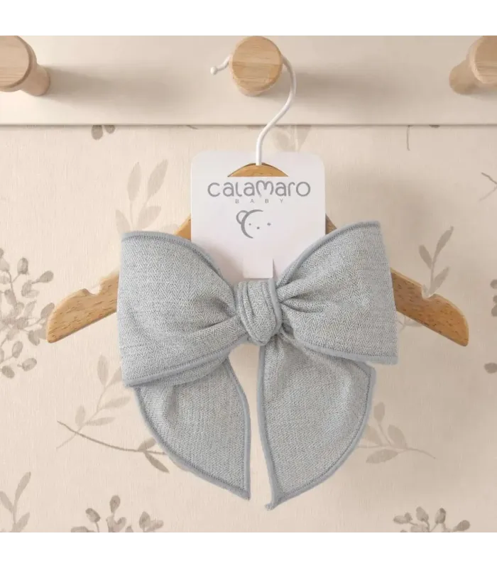 Lazo Pelo bebé gris algodón pinza estructura lazo textura suave complemento elegante