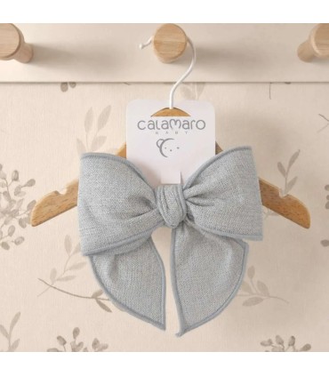 Lazo Pelo bebé gris algodón pinza estructura lazo textura suave complemento elegante