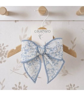 Lazo Pelo bebé azul toile algodón pinza estampado detalle elegante