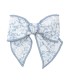 Lazo Pelo bebé azul toile algodón pinza estampado detalle elegante en fondo blanco
