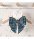 Lazo Pelo niña cuadros verde invierno tejido algodón pinza detalle lazo clásico elegante