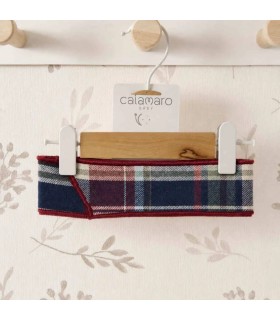 Cinta Pelo niña granate cuadros algodón diadema suave detalle elegante invierno