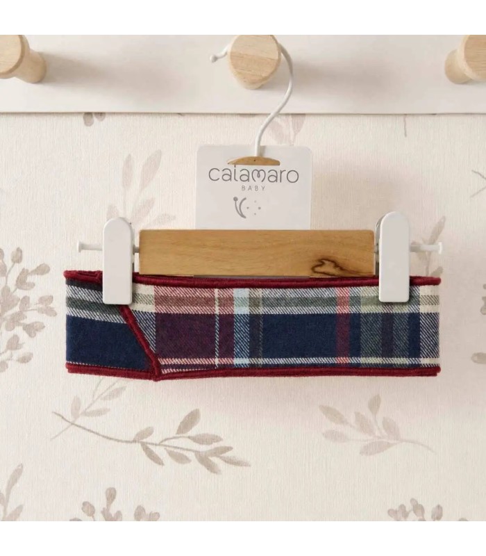Cinta Pelo niña granate cuadros algodón diadema suave detalle elegante invierno