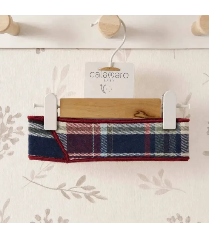 Cinta Pelo niña granate cuadros algodón diadema suave detalle elegante invierno