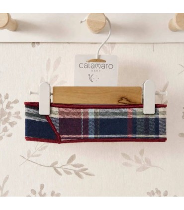 Cinta Pelo niña granate cuadros algodón diadema suave detalle elegante invierno