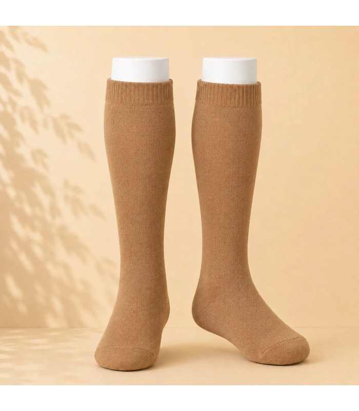 Calcetín Alto Liso Cóndor Camel 326 de algodón para bebé y niño
