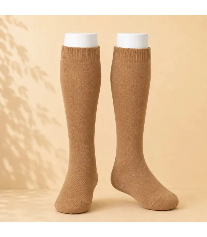 Calcetín Alto Liso Cóndor Camel 326 de algodón para bebé y niño