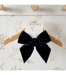 Lazo Pelo Bebé Marino Terciopelo pinza textura suave brillo elegante accesorio cabello invierno