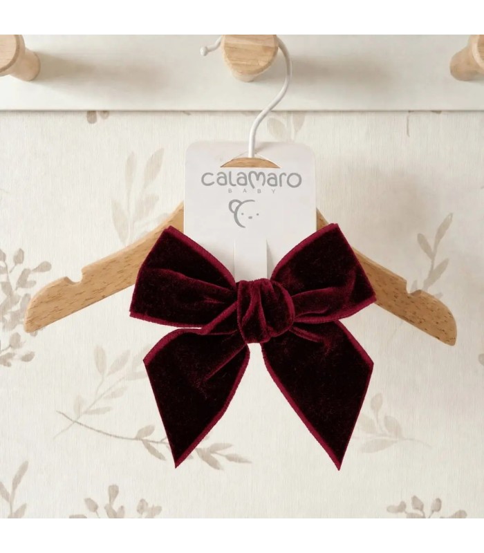 Lazo Pelo Granate Bebé Terciopelo pinza suave brillo elegante accesorio cabello invierno