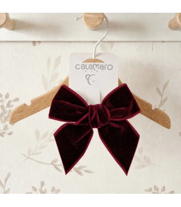 Lazo Pelo Granate Bebé Terciopelo pinza suave brillo elegante accesorio cabello invierno