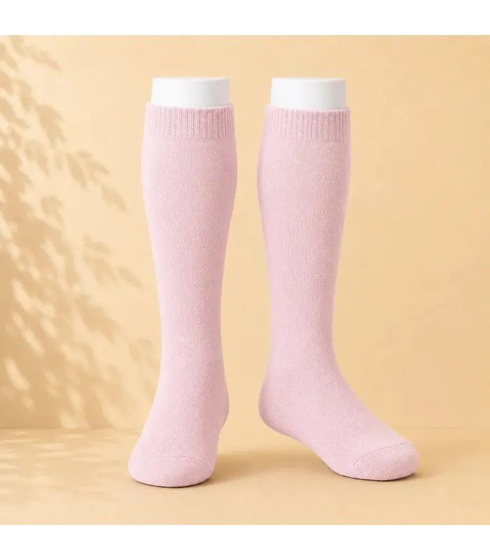 Calcetín Alto Liso Cóndor Rosa 500 de algodón para bebé y niño