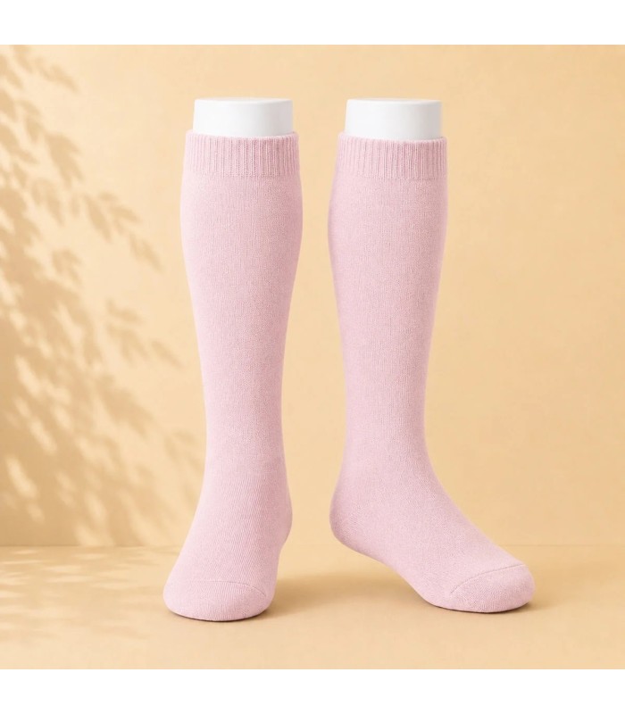 Calcetín Alto Liso Cóndor Rosa 500 de algodón para bebé y niño
