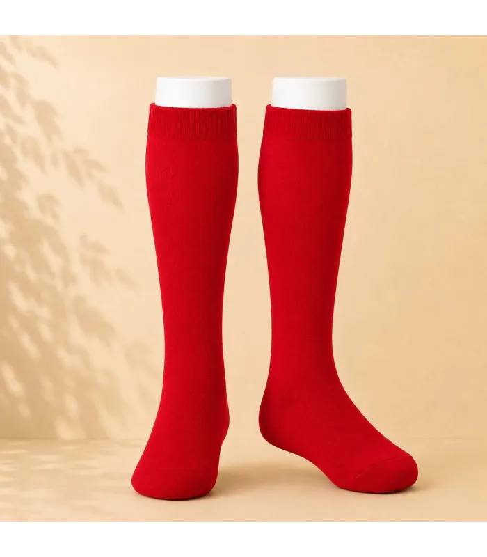 Calcetín Alto Liso Cóndor Rojo 550 de algodón para bebé y niño