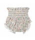 Pololo Bebé Crudo floral algodón fruncido ligero elegante infantil en fondo blanco
