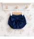 Pololo Bebé Marino lazo grande tejido satinado volumen elegante azul infantil