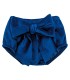 Pololo Bebé Marino lazo grande tejido satinado volumen elegante azul infantil en fondo blanco