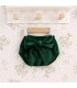 Pololo Bebé Verde lazo grande tejido satinado volumen elegante infantil