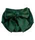 Pololo Bebé Verde lazo grande tejido satinado volumen elegante infantil en fondo blanco