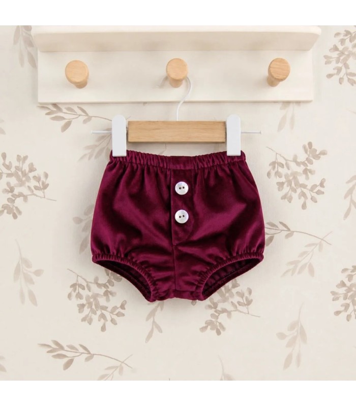 Pololo Bebé Granate botones frontales tejido satinado elegante infantil