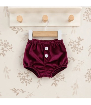 Pololo Bebé Granate botones frontales tejido satinado elegante infantil
