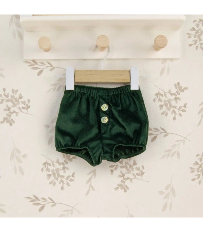 Pololo Bebé Verde botones frontales tejido satinado elegante infantil