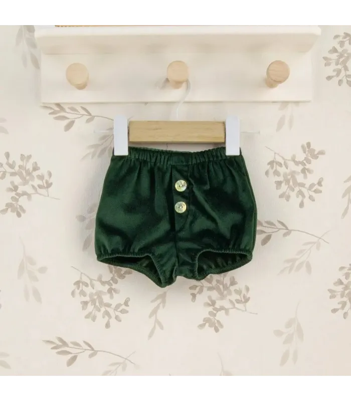 Pololo Bebé Verde botones frontales tejido satinado elegante infantil