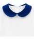 Detalles del Body Bebe Cuello Marino algodón suave cuello redondeado contraste azul elegante