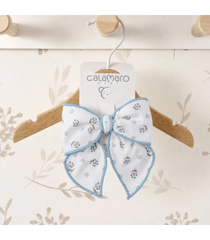 Lazo Pelo bebé crudo estampado algodón ribete celeste pinza infantil invierno