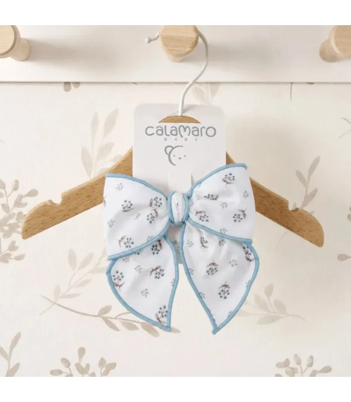 Lazo Pelo bebé crudo estampado algodón ribete celeste pinza infantil invierno
