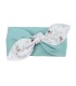 Turbante Pelo bebé mint invierno estampado algodón con lazo diseño grande elegante en fondo blanco