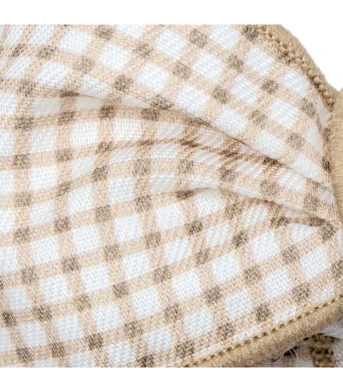 Detalle del diseño del Lazo Pelo bebé arena vichy algodón con pinza suave diseño grande elegante