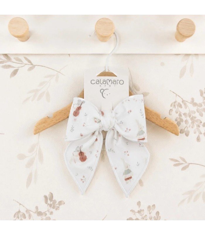 Lazo Pelo bebé mint invierno estampado algodón con pinza suave diseño grande elegante