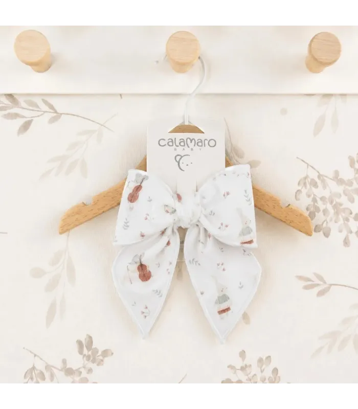 Lazo Pelo bebé mint invierno estampado algodón con pinza suave diseño grande elegante