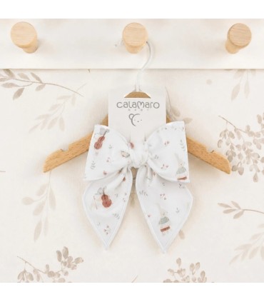 Lazo Pelo bebé mint invierno estampado algodón con pinza suave diseño grande elegante