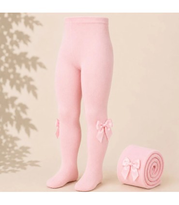 Leotardo Liso con Lazo Grosgrain Cóndor Rosa 500 para bebé y niña