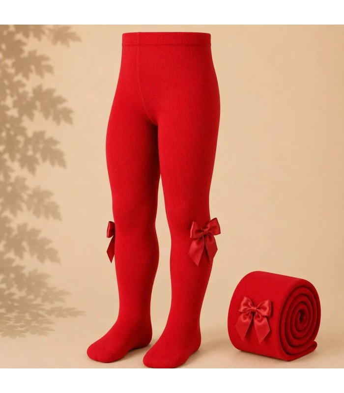 Leotardo Liso con Lazo Grosgrain Cóndor Rojo 550 para bebé y niña