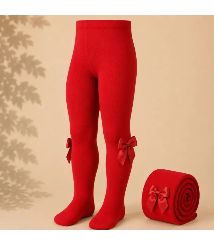 Leotardo Liso con Lazo Grosgrain Cóndor Rojo 550 para bebé y niña