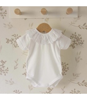 body bebé blanco liso algodón suave detalle verano básico cómodo