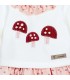 Diseño del conjunto pololo bebé rosa empolvado algodón con bordado de setas y cuello fruncido detalle invierno