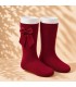 Calcetín Lazo Grosgrain Cóndor Red Velvet 578 para bebé y niña