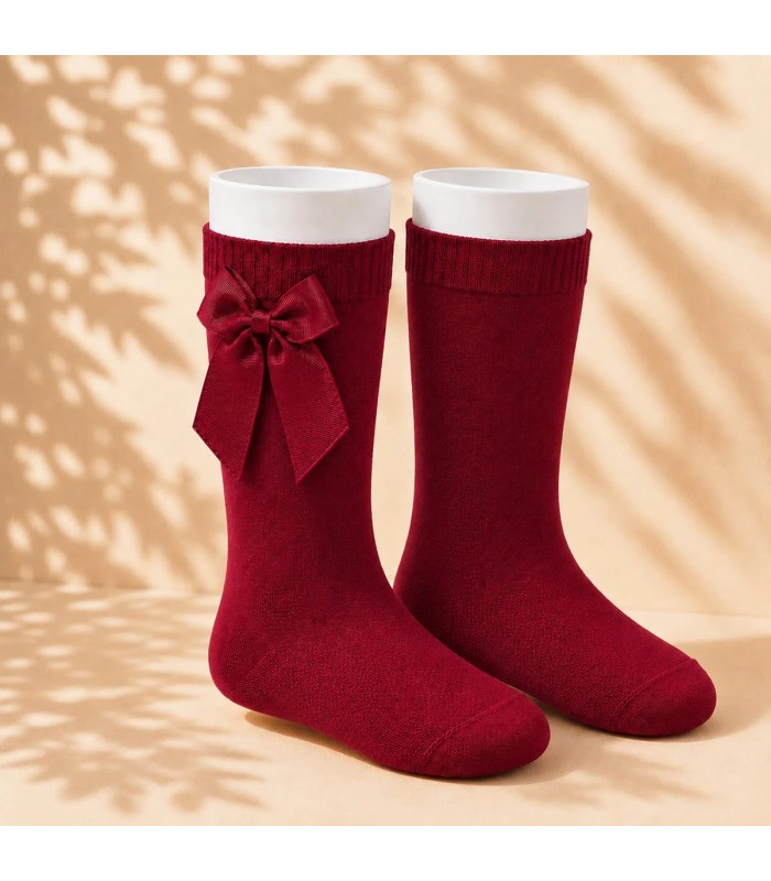 Calcetín Lazo Grosgrain Cóndor Red Velvet 578 para bebé y niña